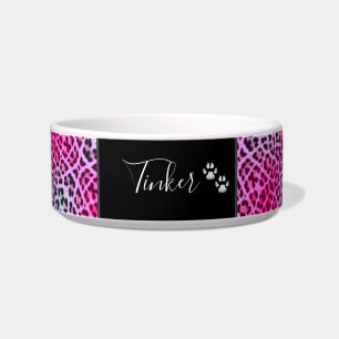 Tigela Pet Personalizado de Impressão Coletiva Rosa-Cor-
