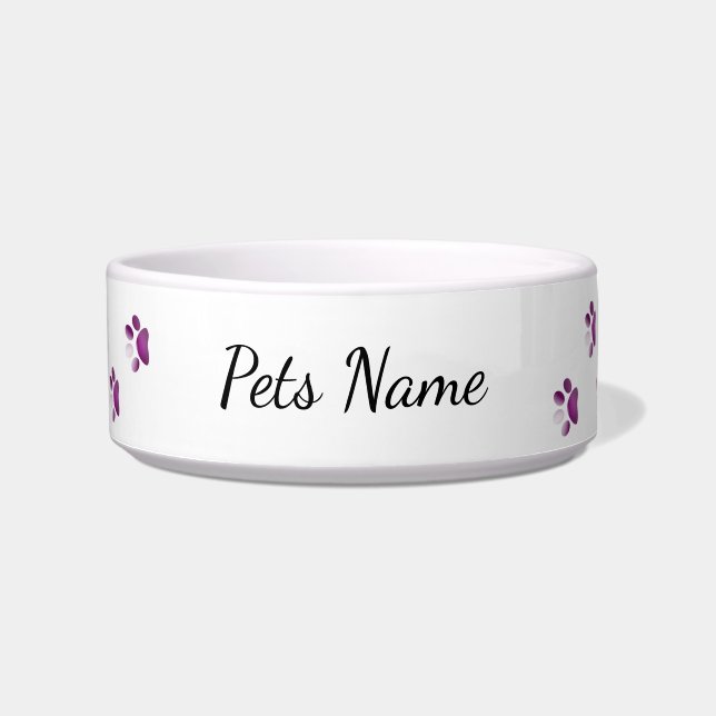 Tigela Pet Pet Pink Paw Pet Personalizado (Frente)