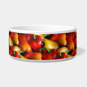 Tigela Pimentos vermelhos e amarelos Pet Bowl, cerâmica
