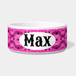 Tigela Pink art pop culture black heart