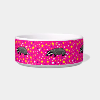 Tigela Pink Badger Cartoon Dog Bowl