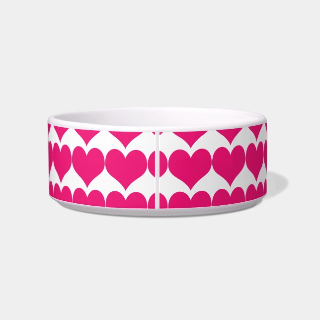 Tigela Pink Cute Hearts Pattern Cat Bowl (Traseira)