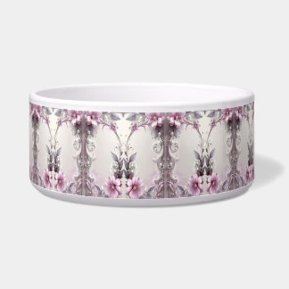 Tigela Pink Floral Frame Pet Bowl