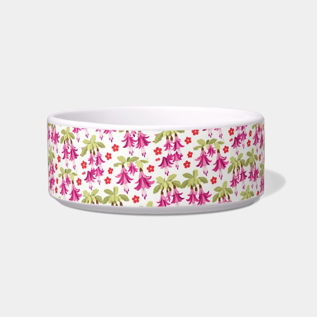 Tigela Pink Fuchsia Floral Pattern – Retro Botanical (Frente)