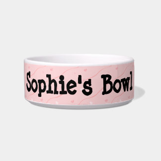 Tigela Pink Hearts Cerâmica Pet Bowl