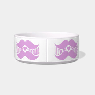 Tigela Pink Mustaches - taças de animais de estimação per