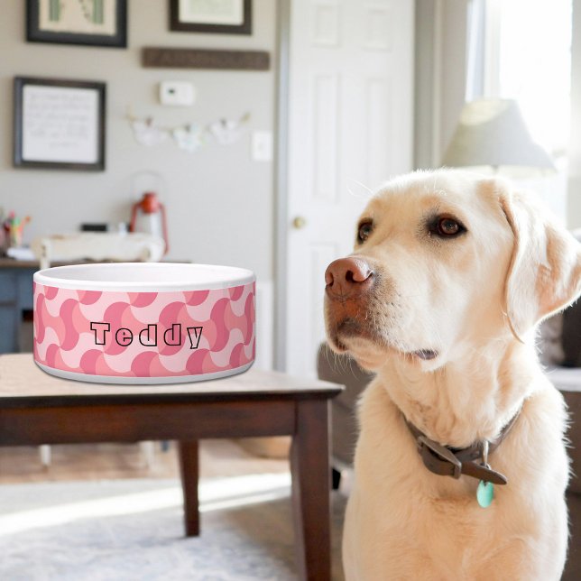 Tigela Pink Waves Pattern Ceramic Pet Bowl (Criador carregado)