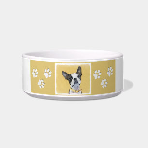 Tigela Pintura de Boston Terrier - Arte de Cão Original 