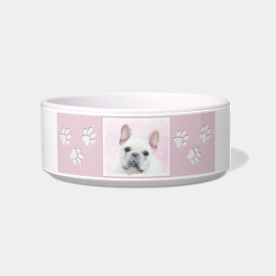 Tigela Pintura de Bulldog Francês (Cream/Branco) - Arte