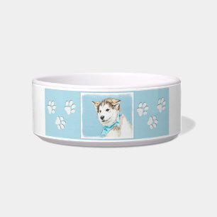 Tigela Pintura De Cachorro Siberiana - Arte De Cão Origi