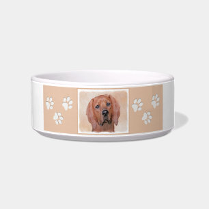 Tigela Pintura De Cães Redbone - Arte De Cães Original