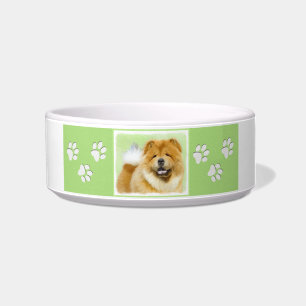 Tigela Pintura De Chow Chow - Arte De Cachorro Original