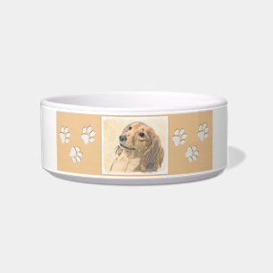 Tigela Pintura de Dachshund (Longhaired) - Arte de Cão O