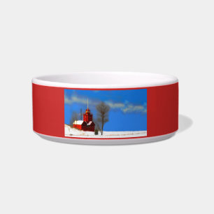 Tigela Pintura de Farol Vermelho Grande - Arte Original