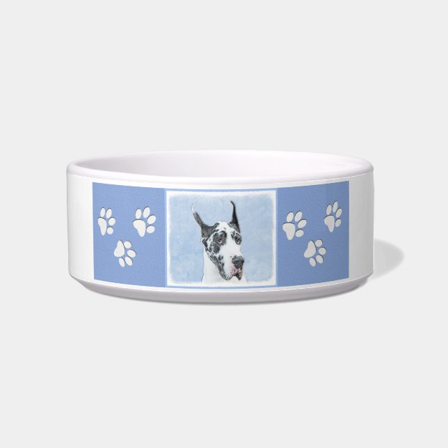 Tigela Pintura de Great Dane (Harlequin) - Arte de Cão Or (Direita)