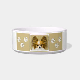 Tigela Pintura de Papillon (Hound Tri) - Arte de Cão Ori
