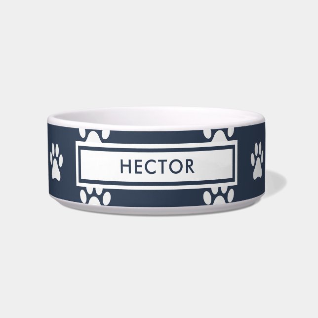 Tigela pintura de pata, marinho moderno azul (Frente)