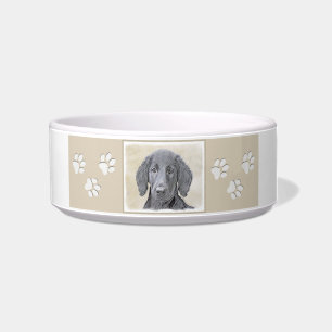 Tigela Pintura De Retriever Revestida Plana - Arte De Cã