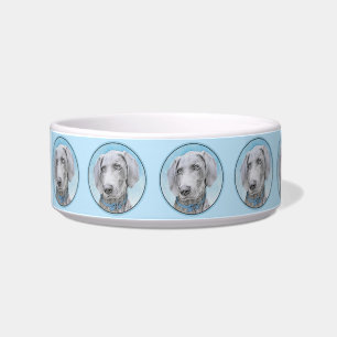 Tigela Pintura de Weimaraner - Arte de Cachorro Original
