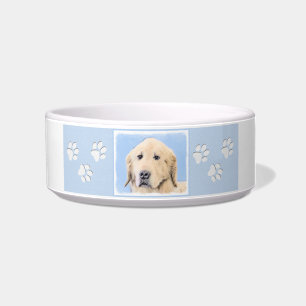 Tigela Pintura do ouro Retriever - Arte Cachorra Original