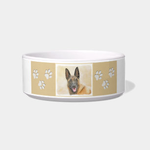 Tigela Pintura em Malinois Belga - Arte Cachorra Original