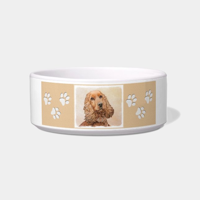Tigela Pintura Inglesa em Cocker Spaniel - Arte Original  (Direita)