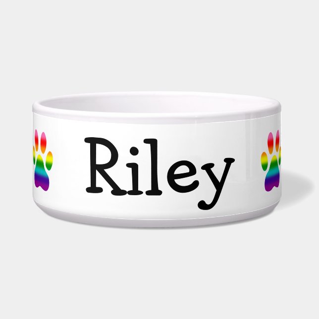 Tigela Pistas de Cachorro Arco-Íris (Frente)
