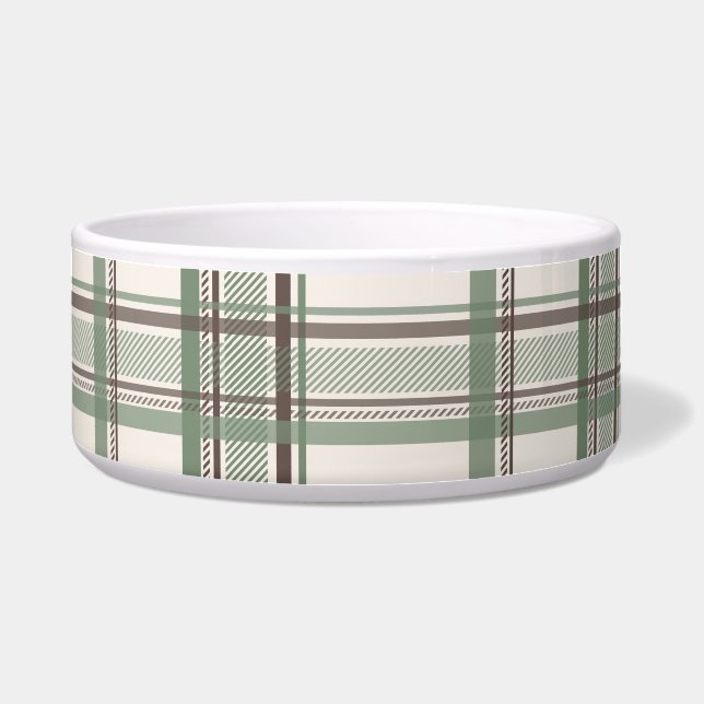 Tigela Plaid Estético Creme de Sage Macio (Frente)