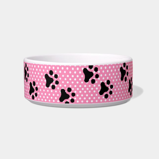 Tigela Polkadot Rosa de Pata de Gato (Direita)