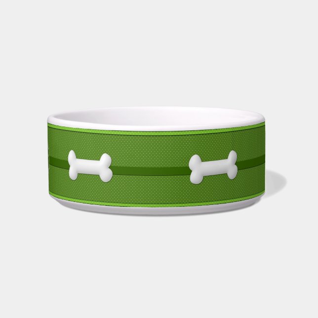 Tigela Polkadots de Comida de Cão Verde e Branco (Direita)