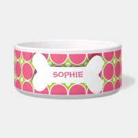 Polkadots rosados personalizados osso animal de es