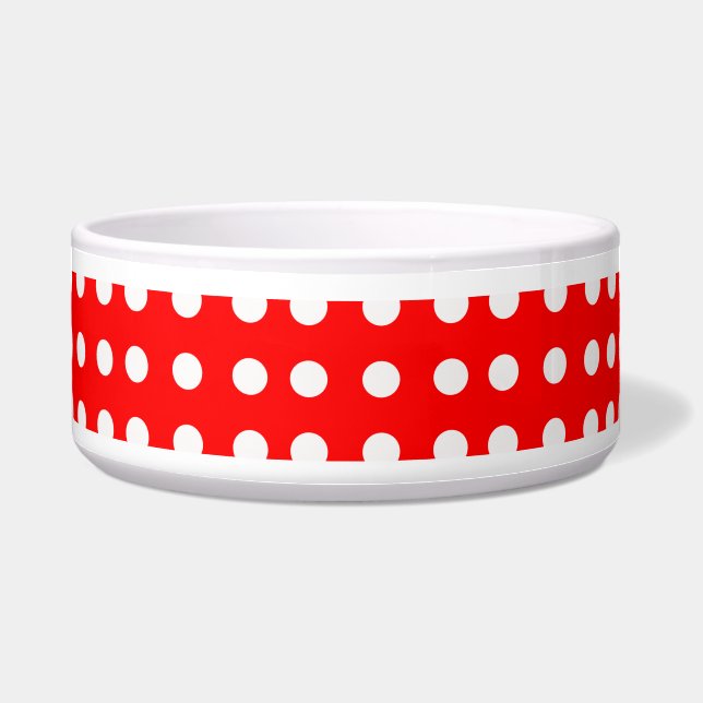Tigela Pontos brancos em vermelho (Frente)