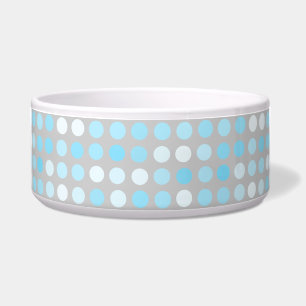 Tigela pontos cinza azul e branco