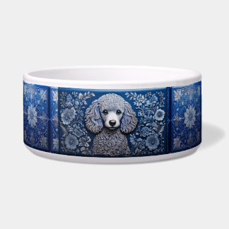 Tigela Poodle de estanho azul
