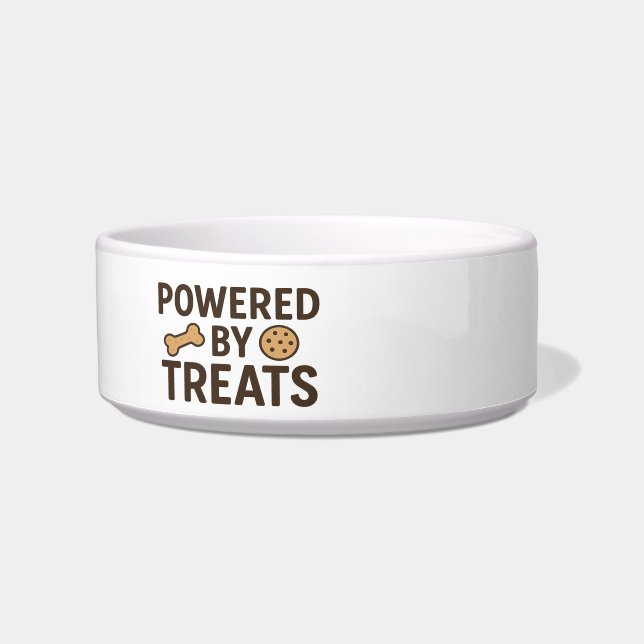 Tigela "Powered by Treats" Cat Bowl (Frente)