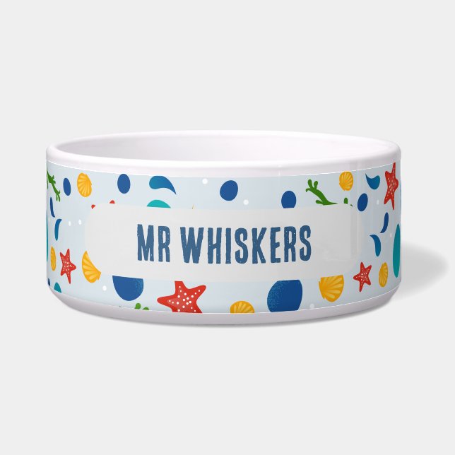 Tigela Praia do oceano com estrelas-do-mar, conchas e sei (Frente)