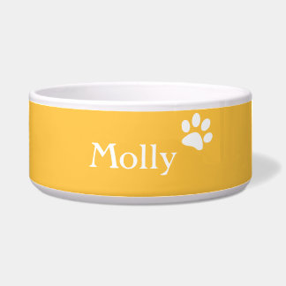 Tigela Prato personalizado | do cão do amarelo