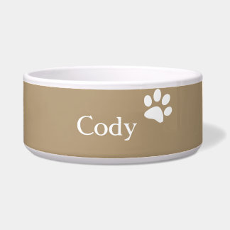 Tigela Prato personalizado | do cão do Taupe