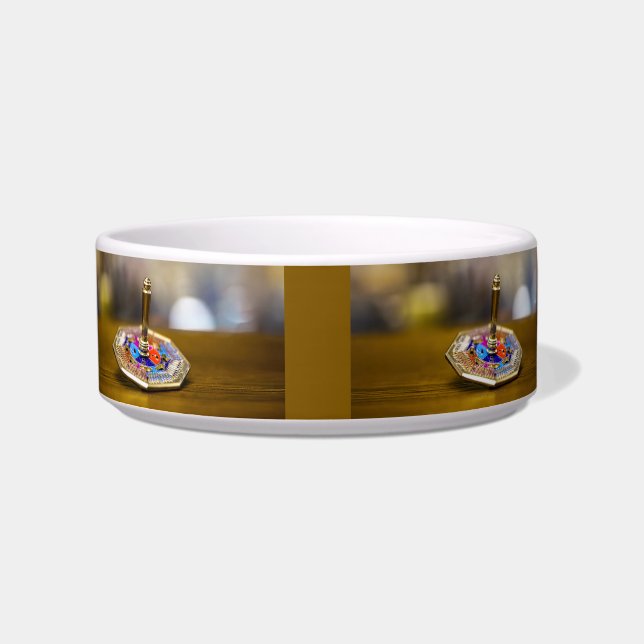Tigela Presente SlipperyJoe Hanukkah dreidel base octogon (Frente)