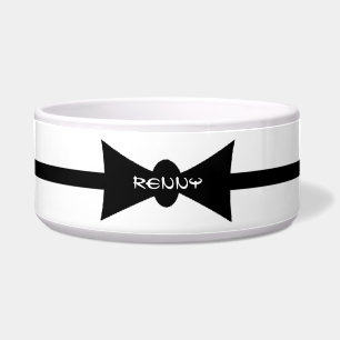 Tigela Preto Dapper BowTie do cão personalizado