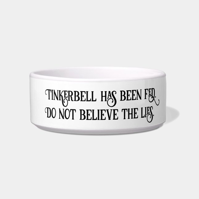 Tigela Preto e Branco, Gato Foi Alimentado Gato Humoroso (Frente)