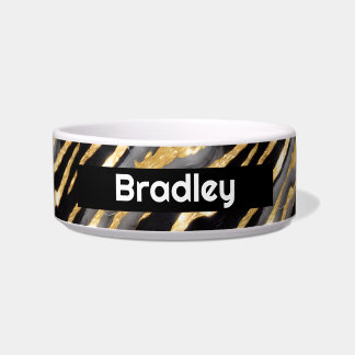 Tigela Preto personalizado e Faux Dourado