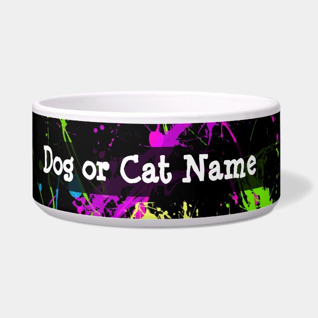 Tigela Preto personalizado/Splatter de néon (Esquerda)