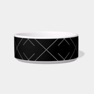 Tigela Preto-prata, teste padrão moderno legal, elegante