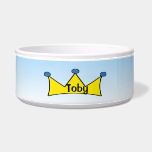 Tigela Príncipe azul bacia amarela personalizada do cão