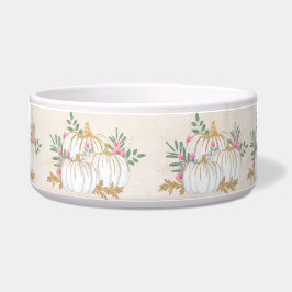 Tigela Pumpkins branco e Dourado Aquarela
