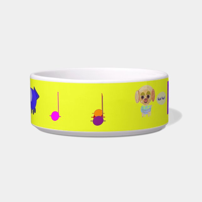 Tigela Puppy Spaceship Cerâmica Pet Bowl (Frente)