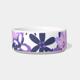 Tigela Púrpura Floral Cerâmica Pet Bowl