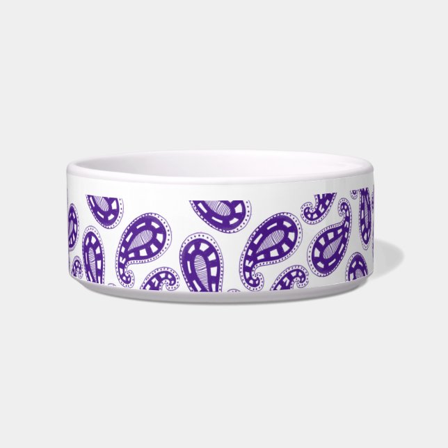 Tigela Púrpura Paisley Pet Dog Bowl (Frente)