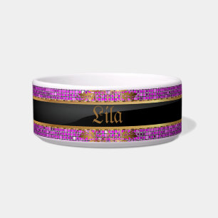 Tigela Púrpura Sequência de Largura Disco Glitz Pet Comid